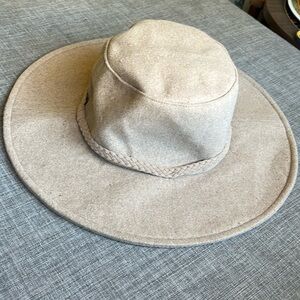 Brown Cozy Wool Blend Wide Brim Hat by ASN